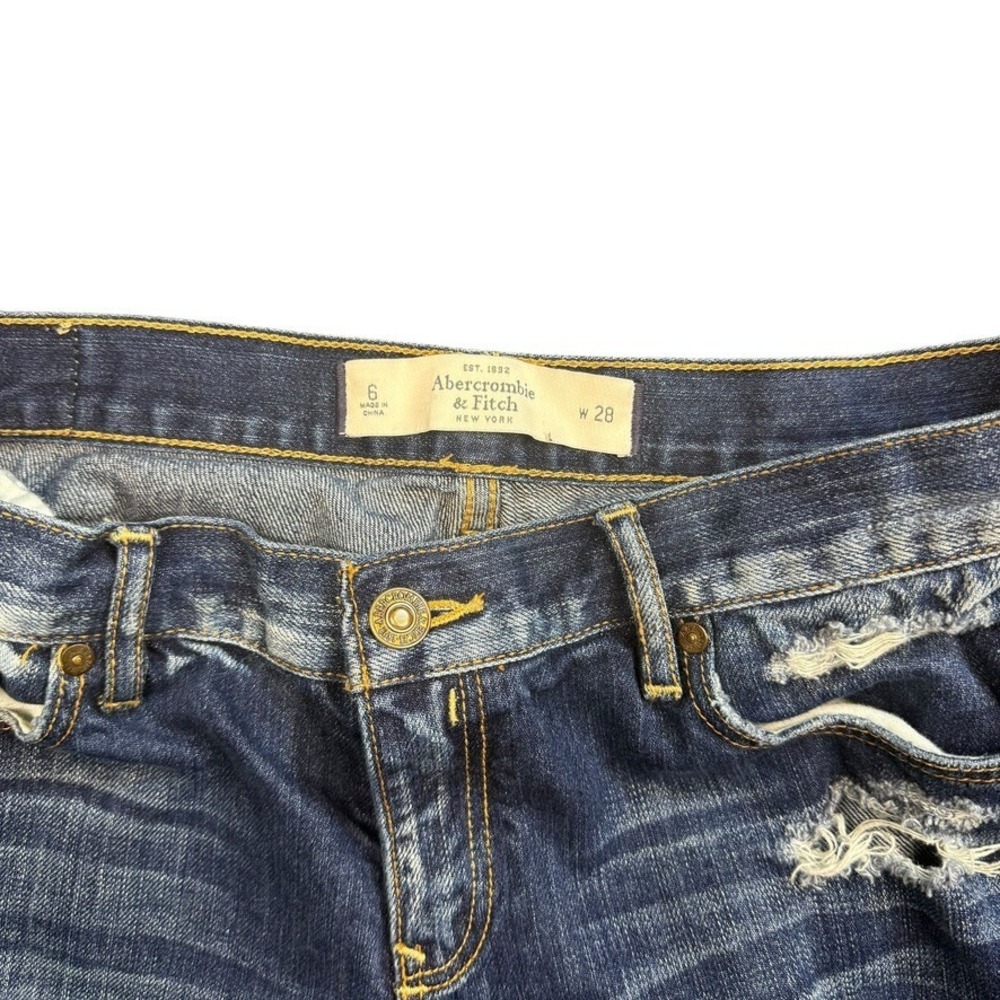 Abercrombie & Fitch Jeans Womens Size 6 Blue Jean Distressed New York - Picture 3 of 8